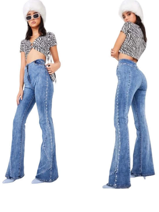 I.AM.GIA Denim - I.AM.GIA Light Blue Stud-Trim Flare Jeans